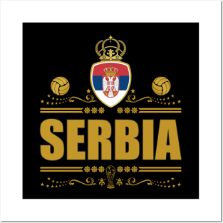 Serbia Football | Gold Vignette Edition Posters and Art